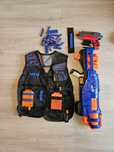 Pistolet Nerf N-strike Elite Trilogy kamizelka opaska naboje 37 sztuk