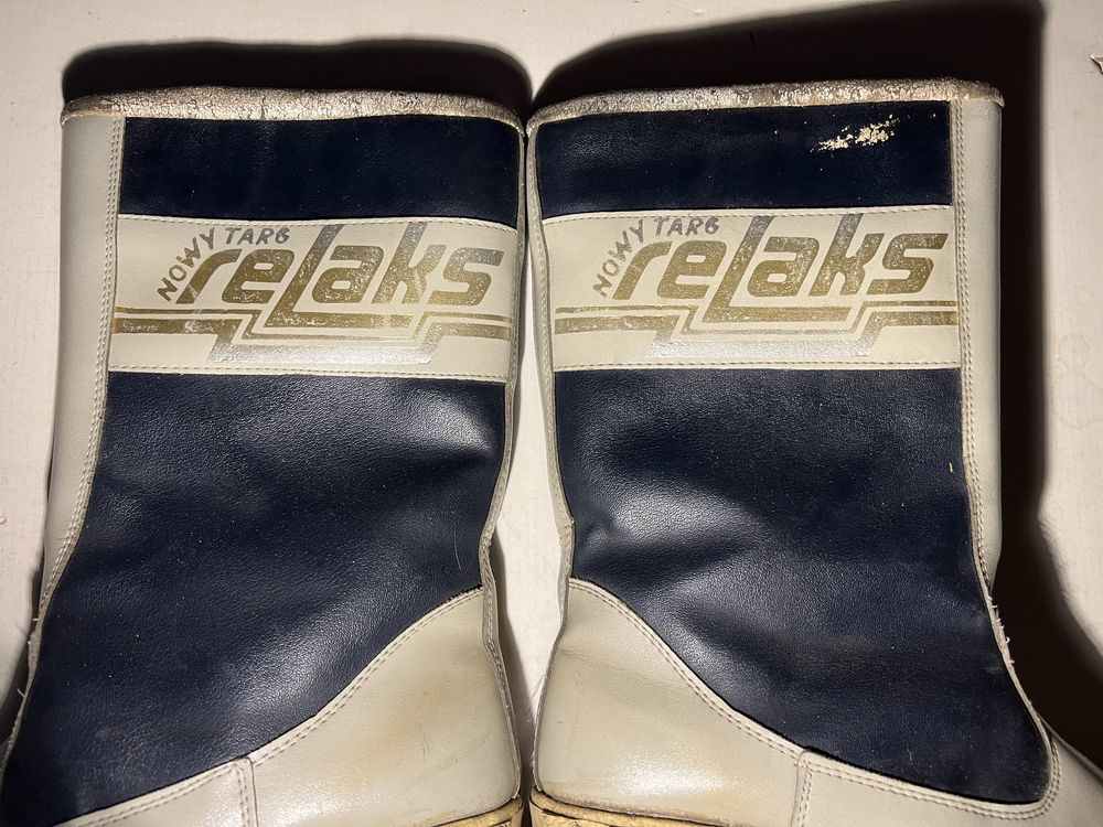 2 x buty Relaks Oryginalne PRL Vintage Nowy Targ białe Czarne