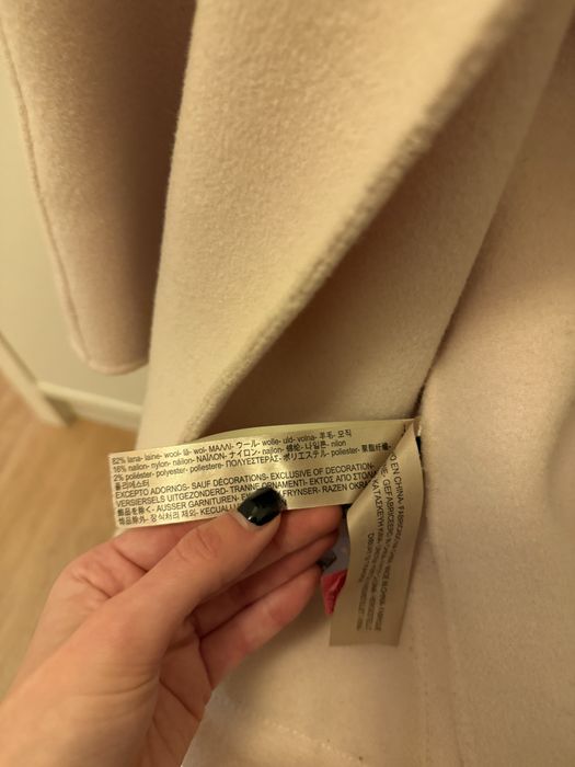 Рожеве шерстяне пальто MASSIMO DUTTI