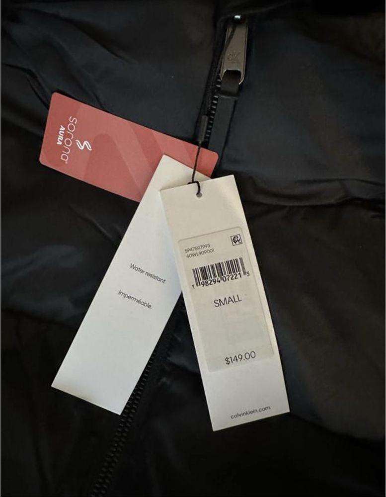 Куртка calvin klein, чорна куртка calvin klein short hooded puffer