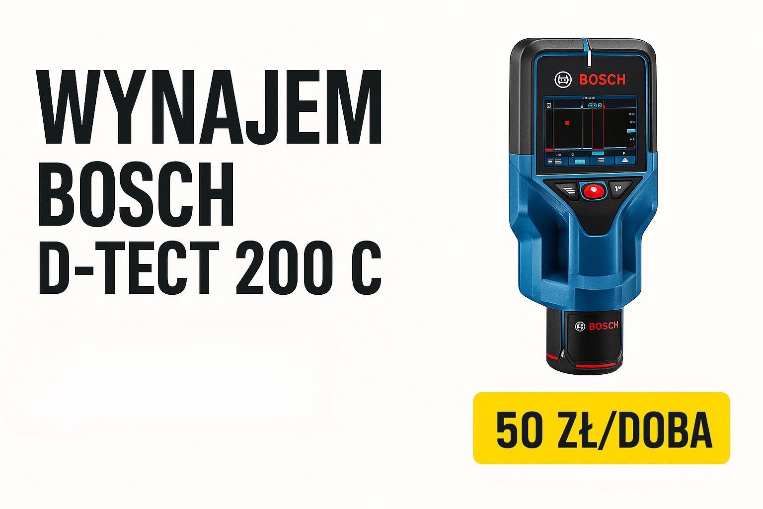 Wynajem wykrywacz Bosch D-TECT 200 C przewody rury zbrojenie