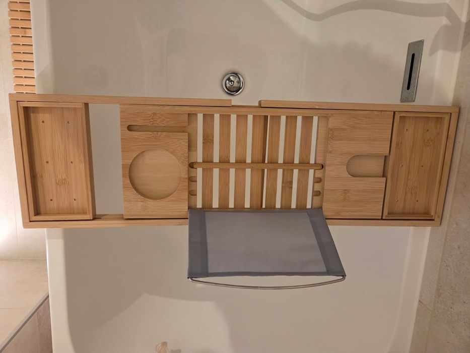 Półka bambusowa na wanne, regulowana