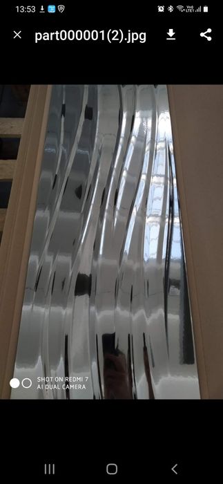 Płytka dekoracyjna 3d srebna metalizowana fala 30x90cm