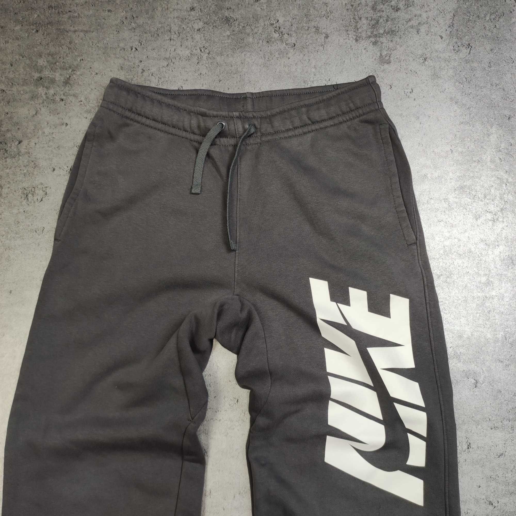 MĘSKIE Dresy Sportowe Szare Duże Logo Bawełna Nike Sport Spodnie Swosh