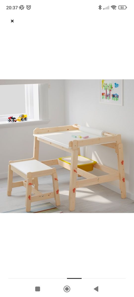 FLISAT IKEA biurko stolik i ławka krzesełko
