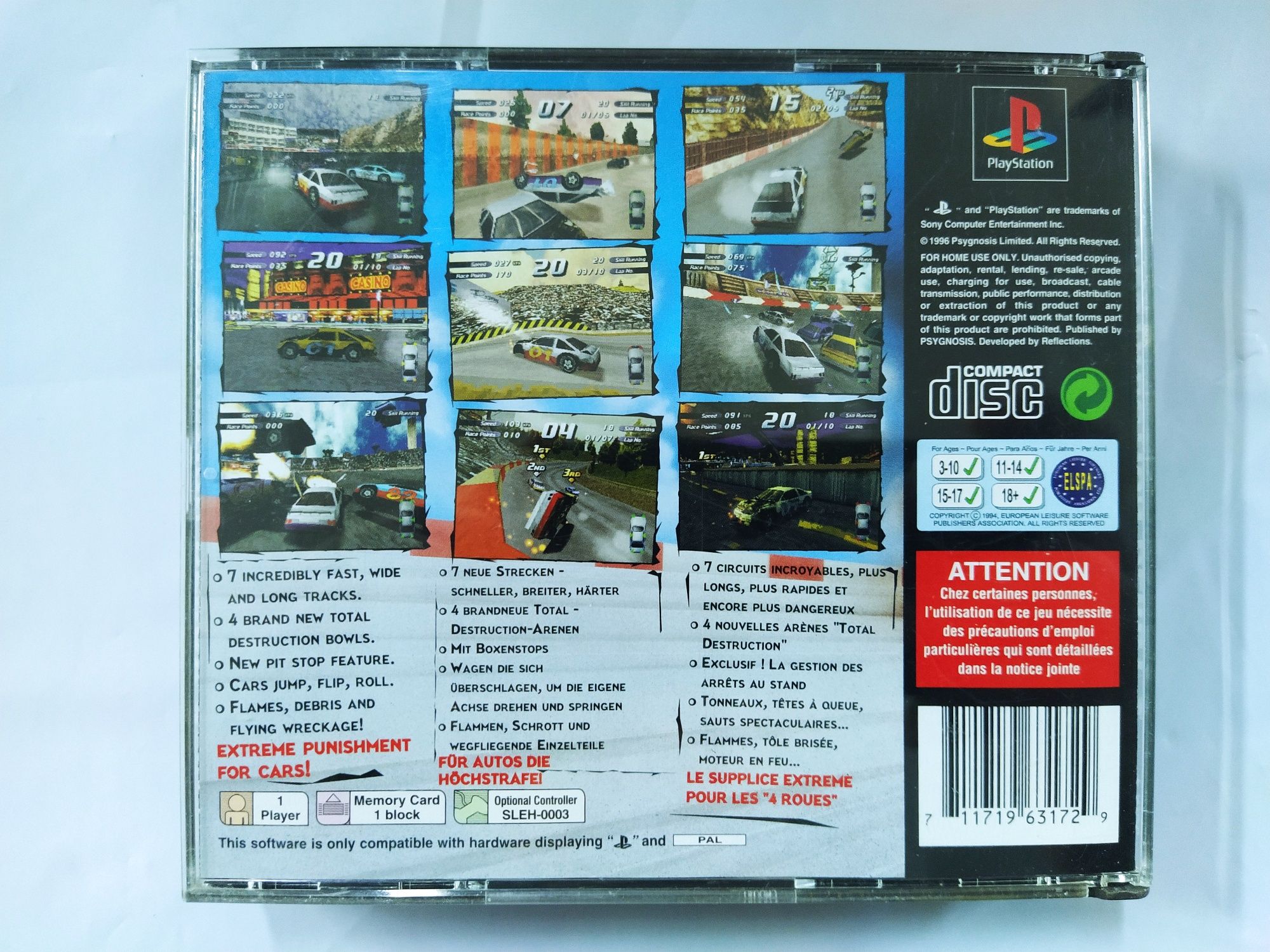 Ps1 psx one PlayStation Destruction Derby 2 3xA