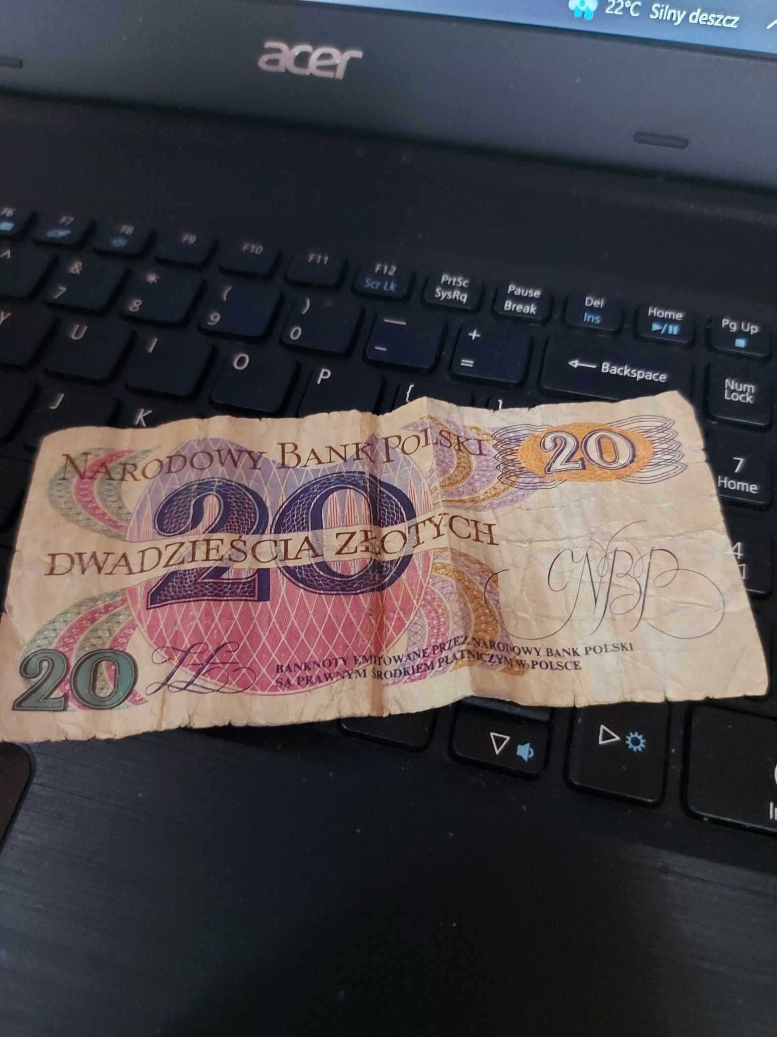 banknot 20zł traugutt rok 1982