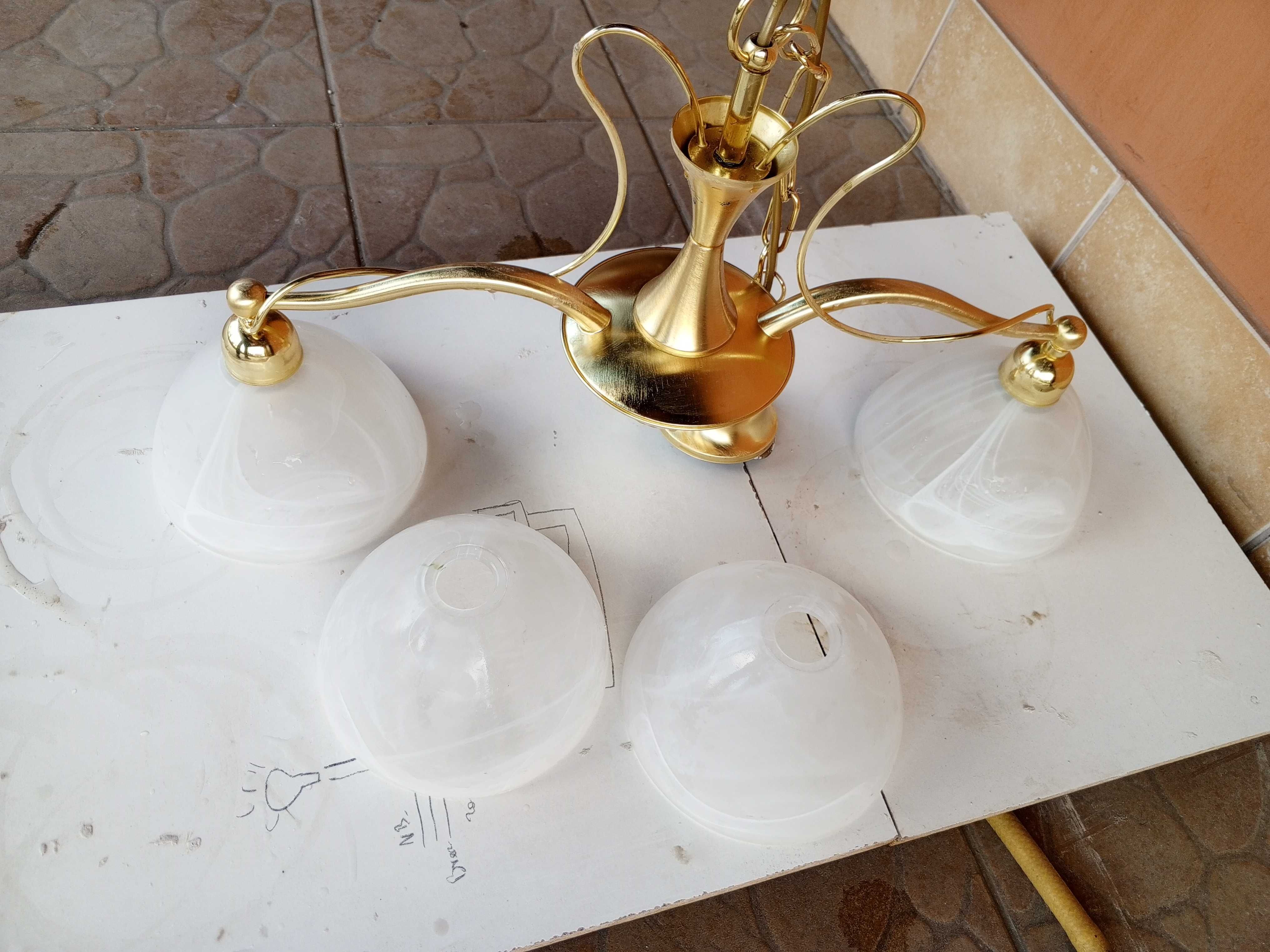 Lampa stylowa sufitowa złota