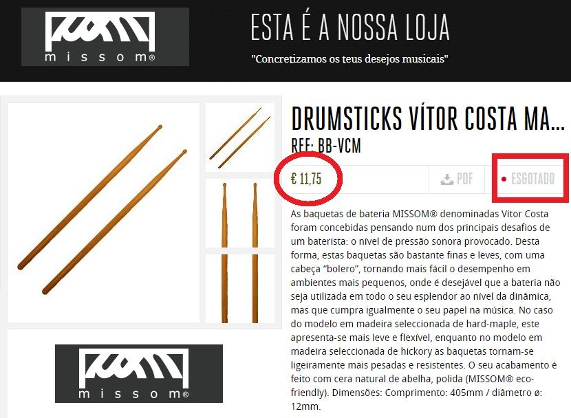 Baquetas Missom "Victor Costa"