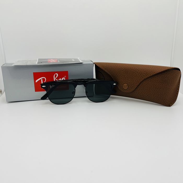 Солнцезащитные очки Ray Ban Clubmaster 3016 Black-Black 51мм стекло
