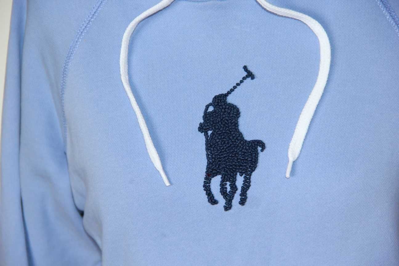Ralph Lauren niebieska błękitna bluza damska kapturem xs 34 36 s haft