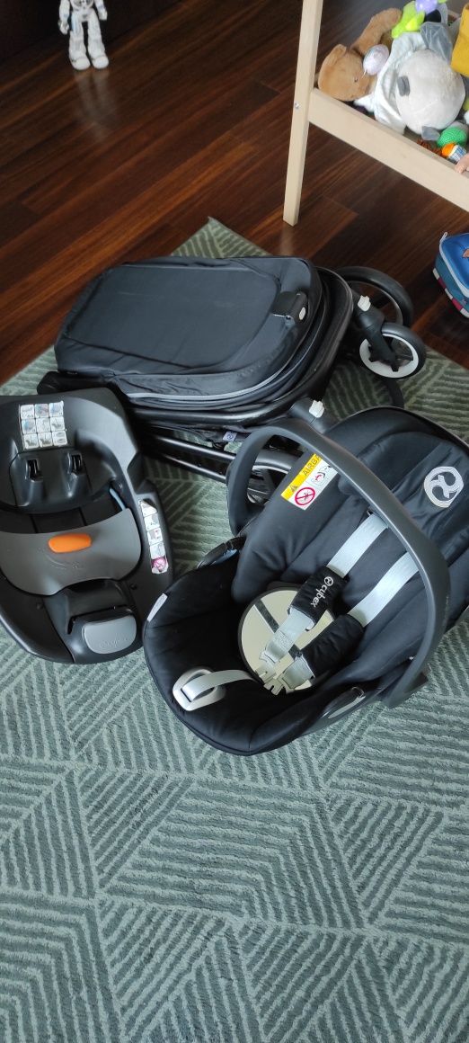 Carrinho cybex + ovo + isofix + adaptadores