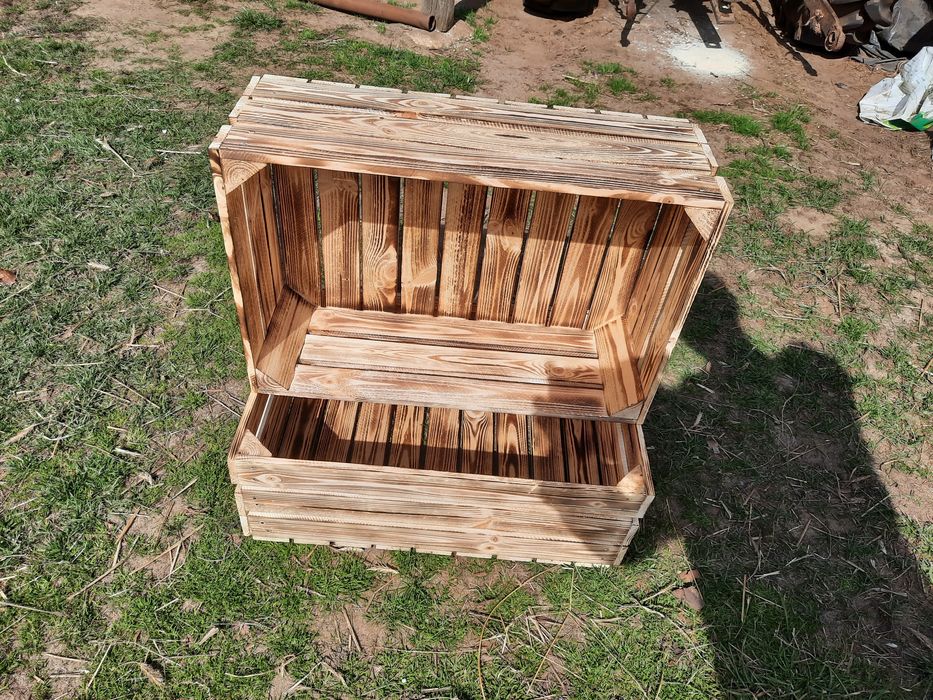 Skrzynka drewniana uniwersalna NUMER-5 opalana szlifowana 60×40×21