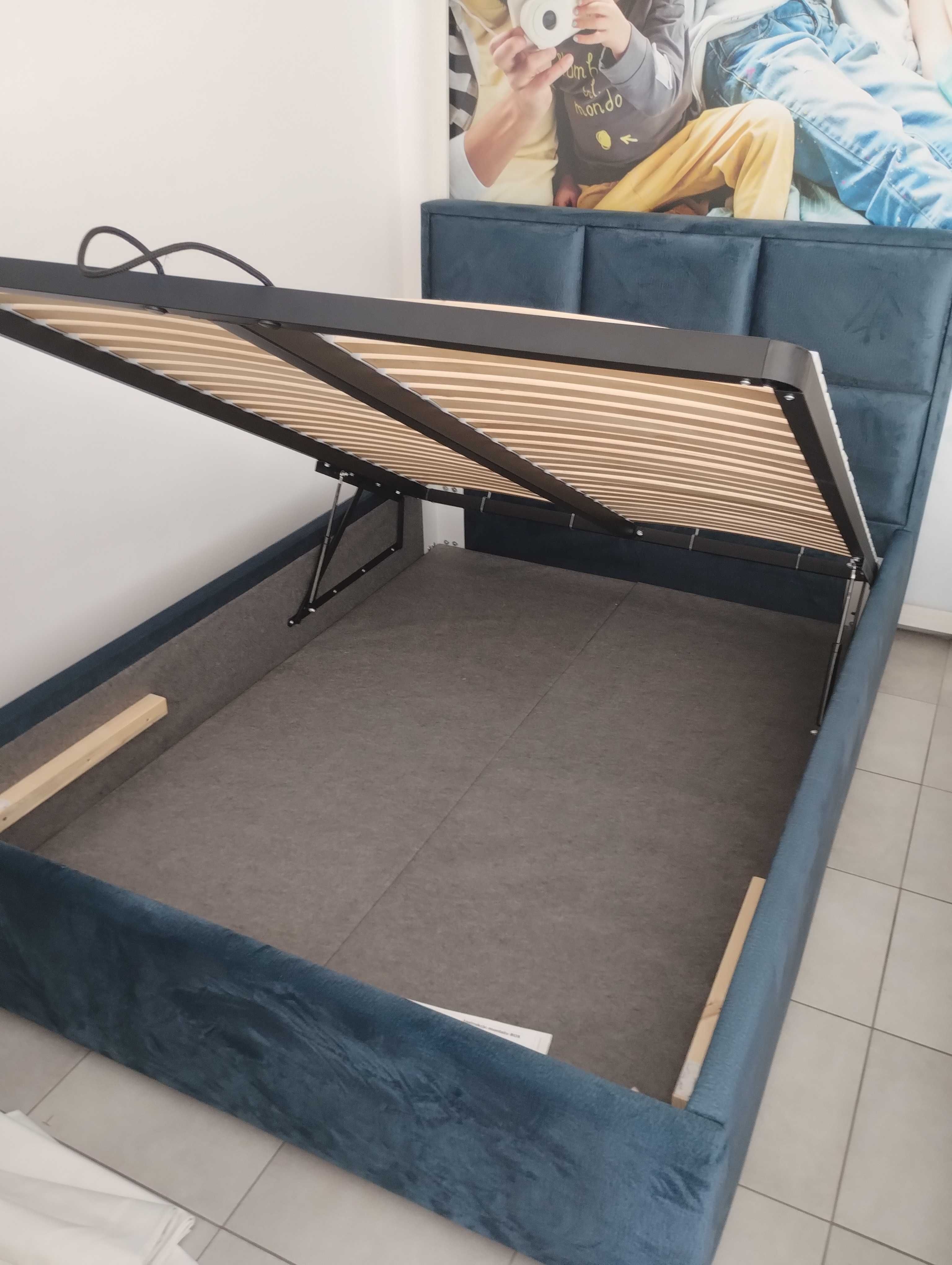 Łózko tapicerowane Bed design 140x200 z pojemnikiem