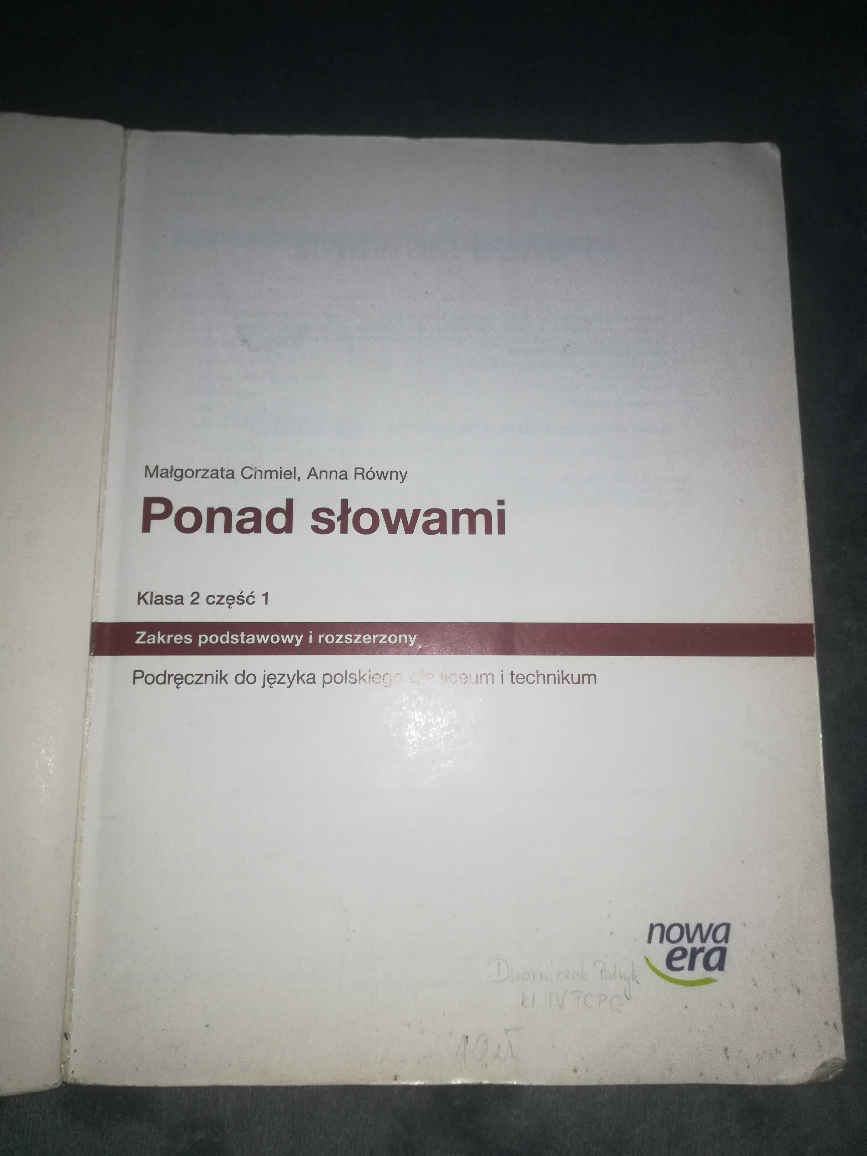 Ponad słowami klasa 2 część 1 zakres podstawowy i rozszerzony