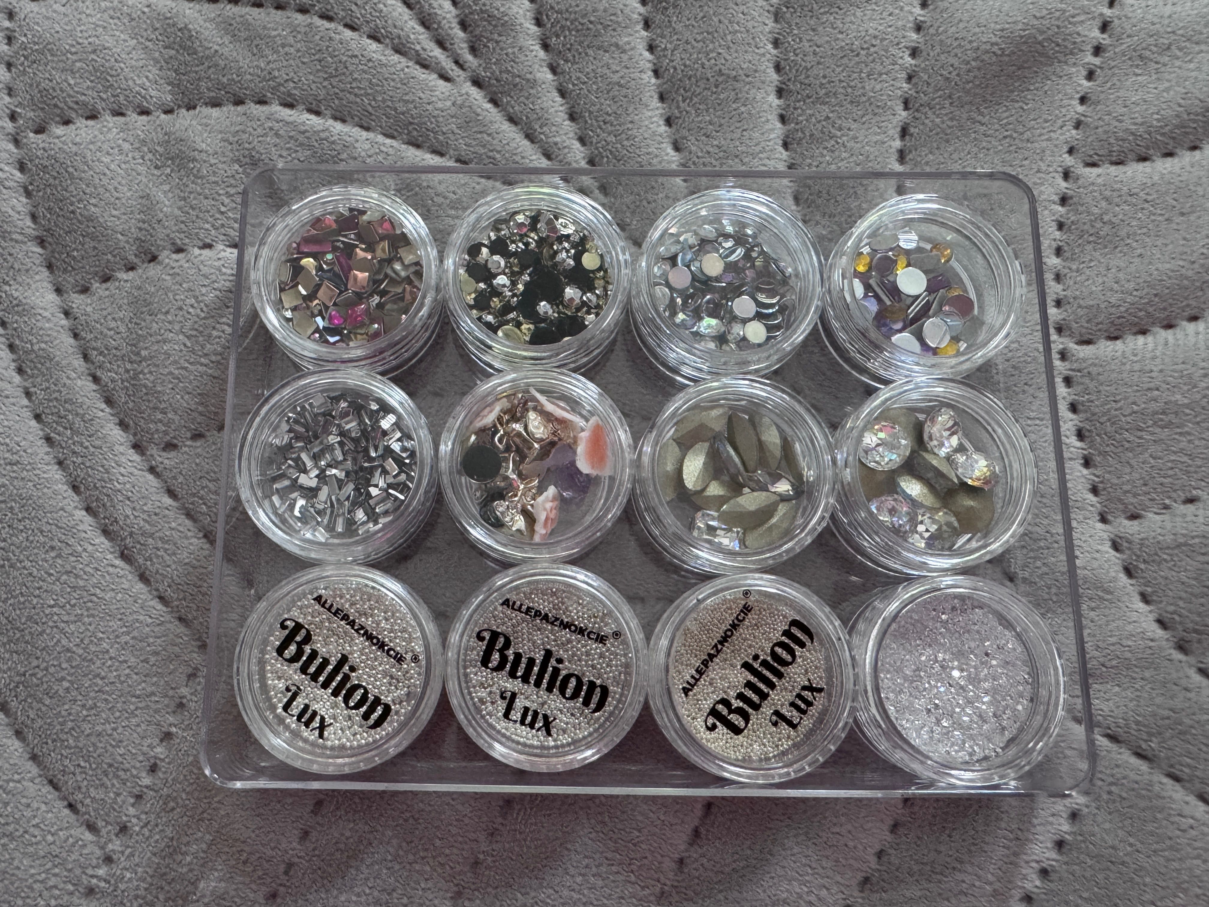 Zestaw ozdób do stylizacji paznokci cyrkonie/bulion/swarovski