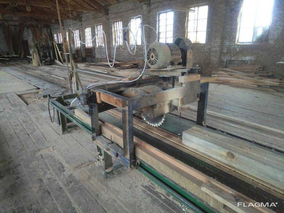 Повздовжно-пильний обрізний станок БУ, Станина 6 м, заводський