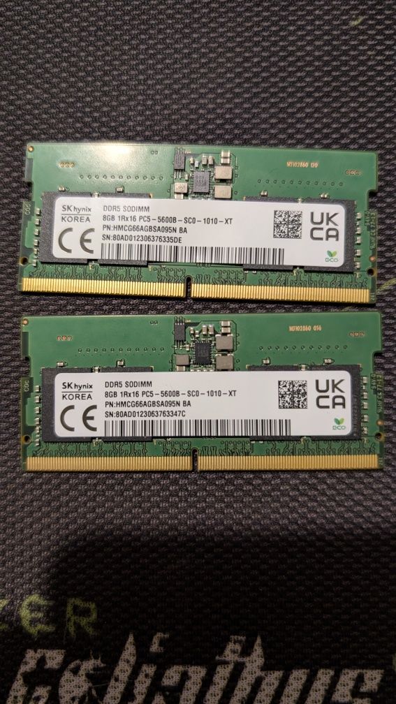 RAM 2 x 8 GB 16gb sodimm ddr5 5600 MHz lenovo pamięć do laptopa