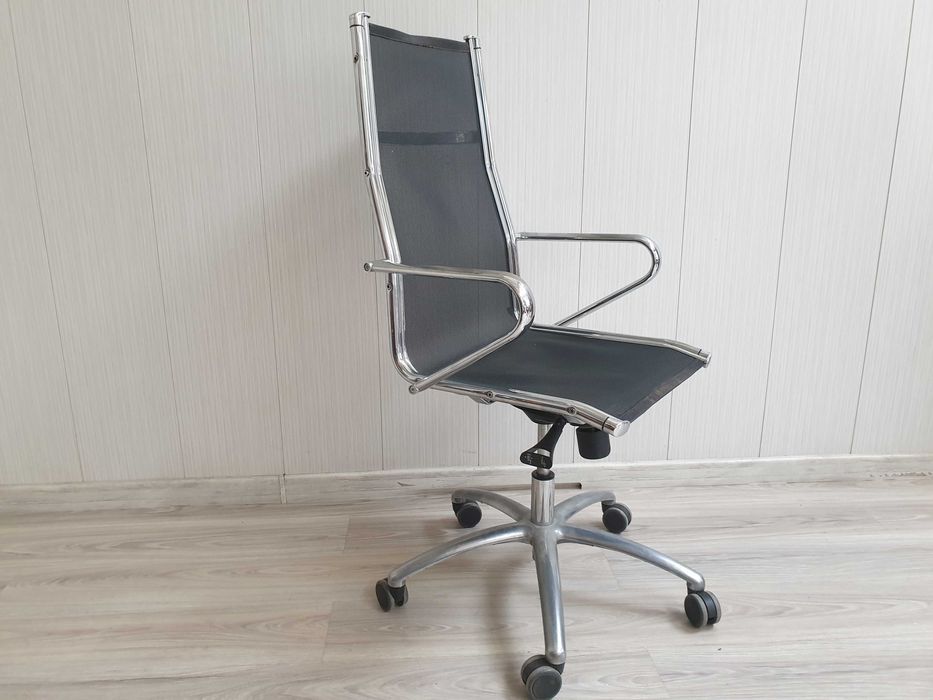 krzesło na kółkach chrom fotel biurkowy