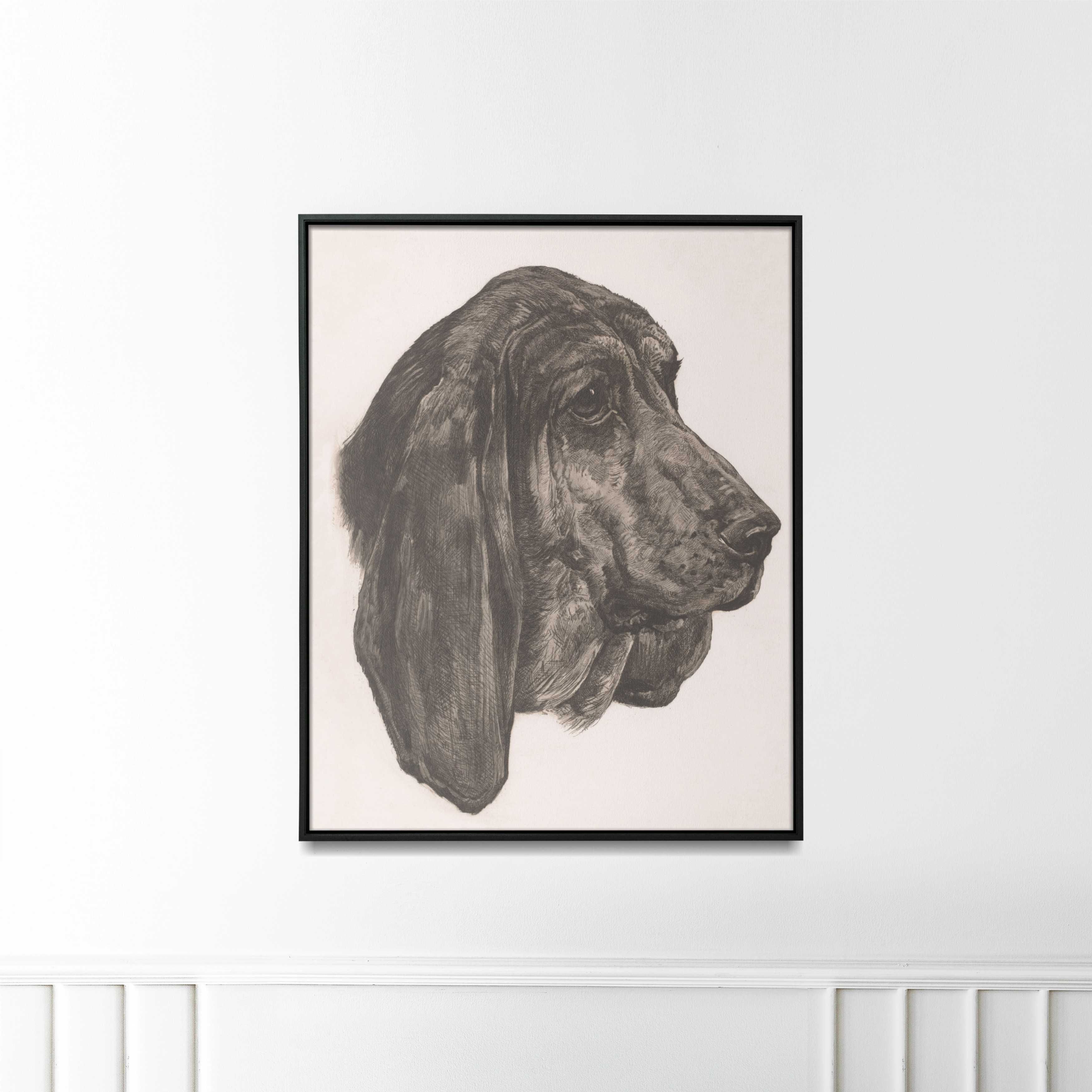 Plakat A3 Bloodhound - rycina z 1884, Obrazek beż Engelen#1