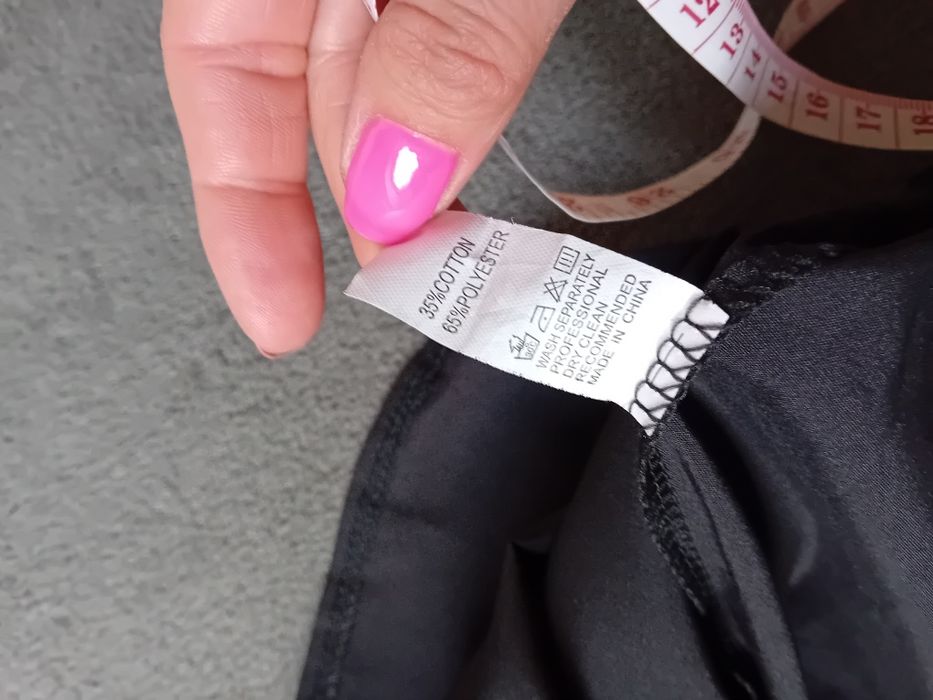 Sukienka czarna biały kołnierzyk S