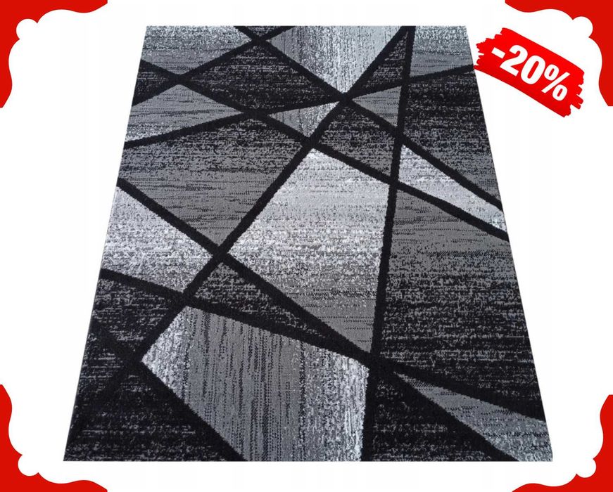 Nowoczesny DYWAN Czarny 80x150 Do Salonu, Sypialni Pokoju (-20%)