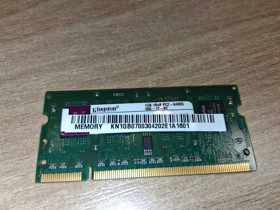 N010 Kingston Pamięć RAM 1GB 1R x 8 PC2-6400S Laptop DDR2 SODIMM