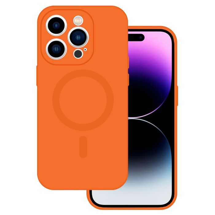 Tel Protect Magsilicone Case Do Iphone 15 Plus Pomarańczowy