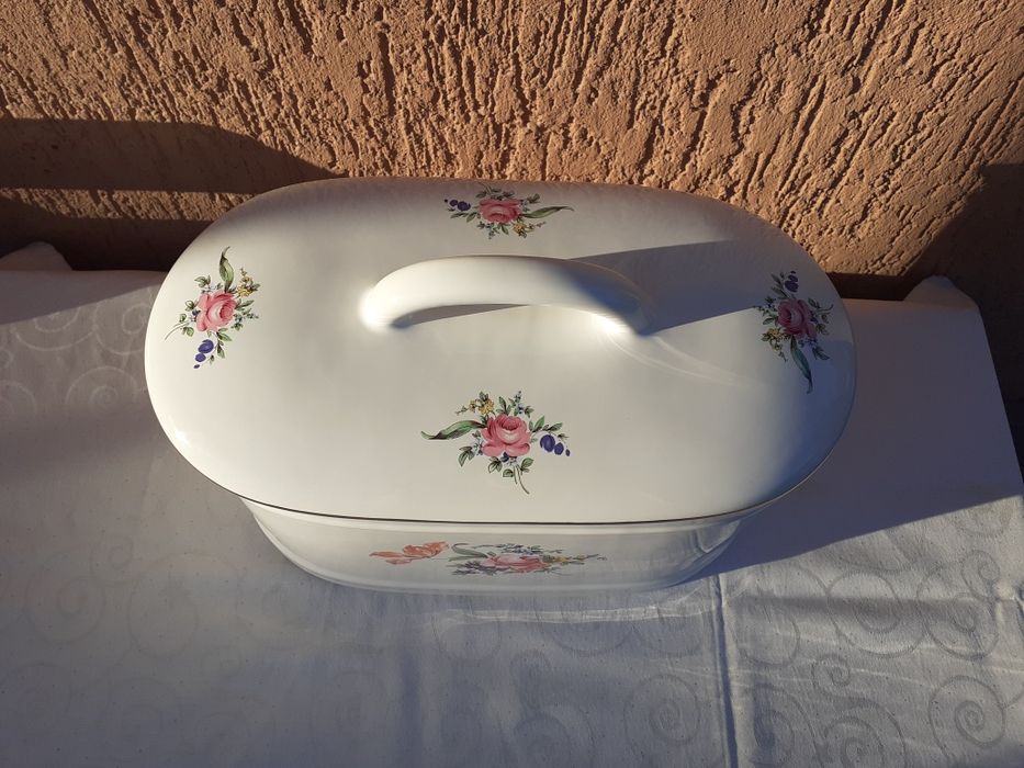 Порцелянова хлібниця хлебница Мейсенский букет Гуси Чехия фарфор посуд