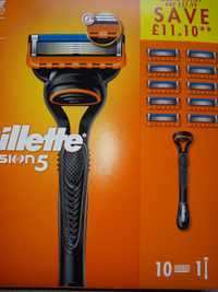 Gillette fusion5 (power)zestaw ORYGINAL 10 SZT PLUS MASZYNKA