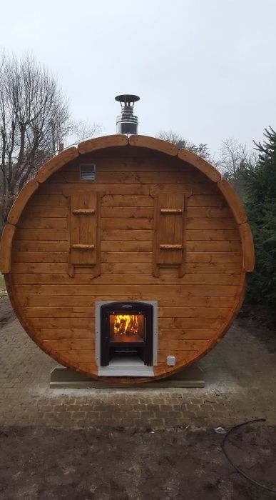 Sauna Ogrodowa Beczka 400cm Harvia Sauna Fińska Sucha Do Ogrodu