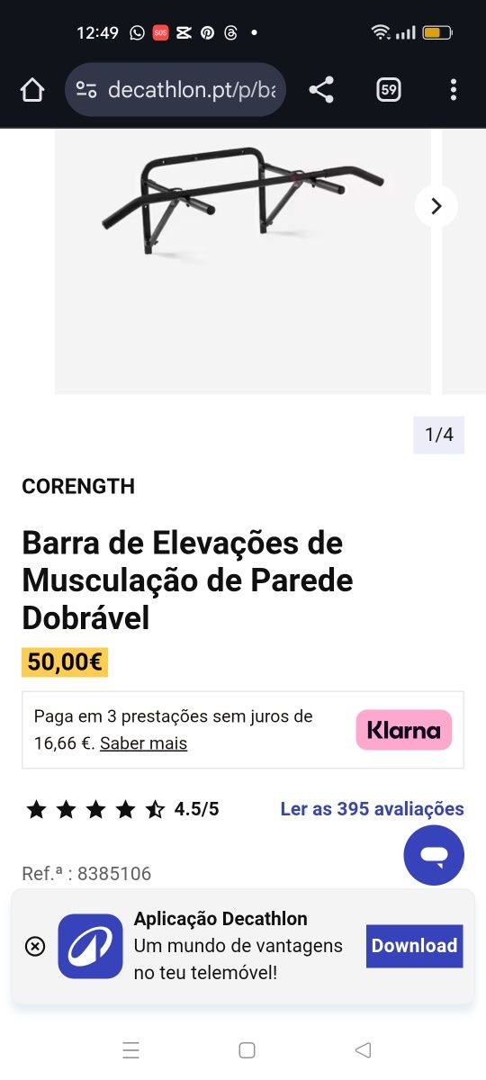 Barra de elevação de parede