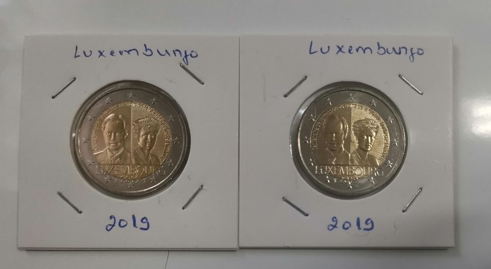Moeda UNC comemorativa de 2€ - Luxemburgo 2019