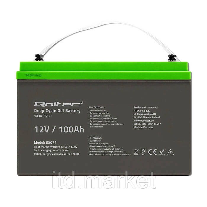 Акумулятор гелевий qoltec