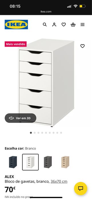 Secretaria com gaveteiros ikea