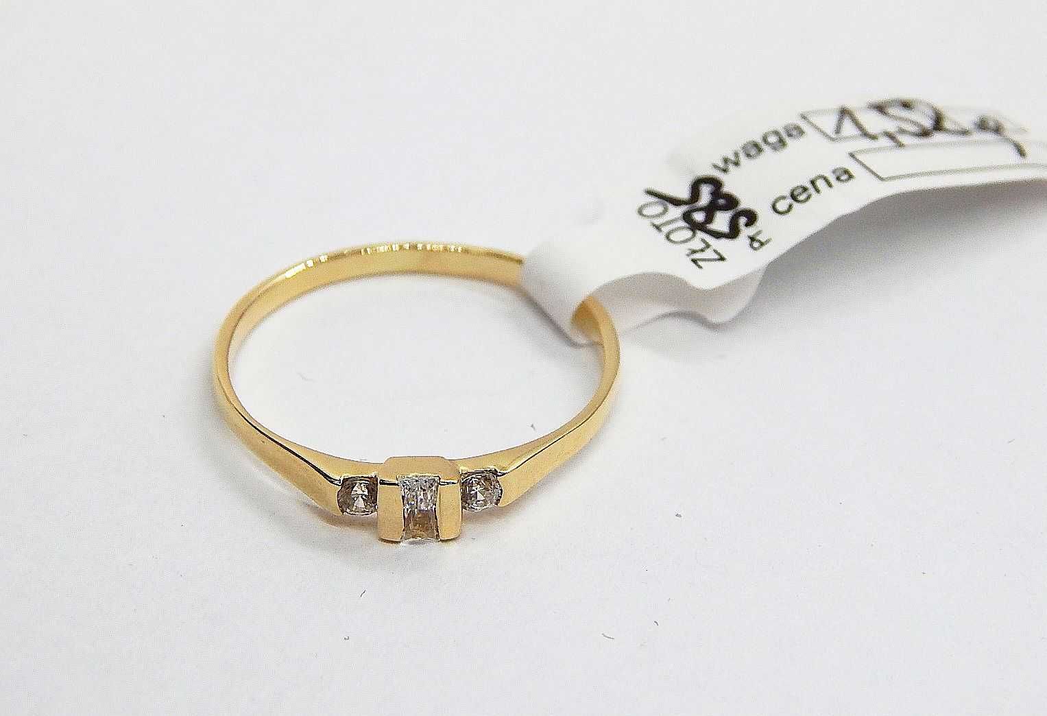 Złoty pierścionek zaręczynowy oczko złoto p. 585 rozmiar 19