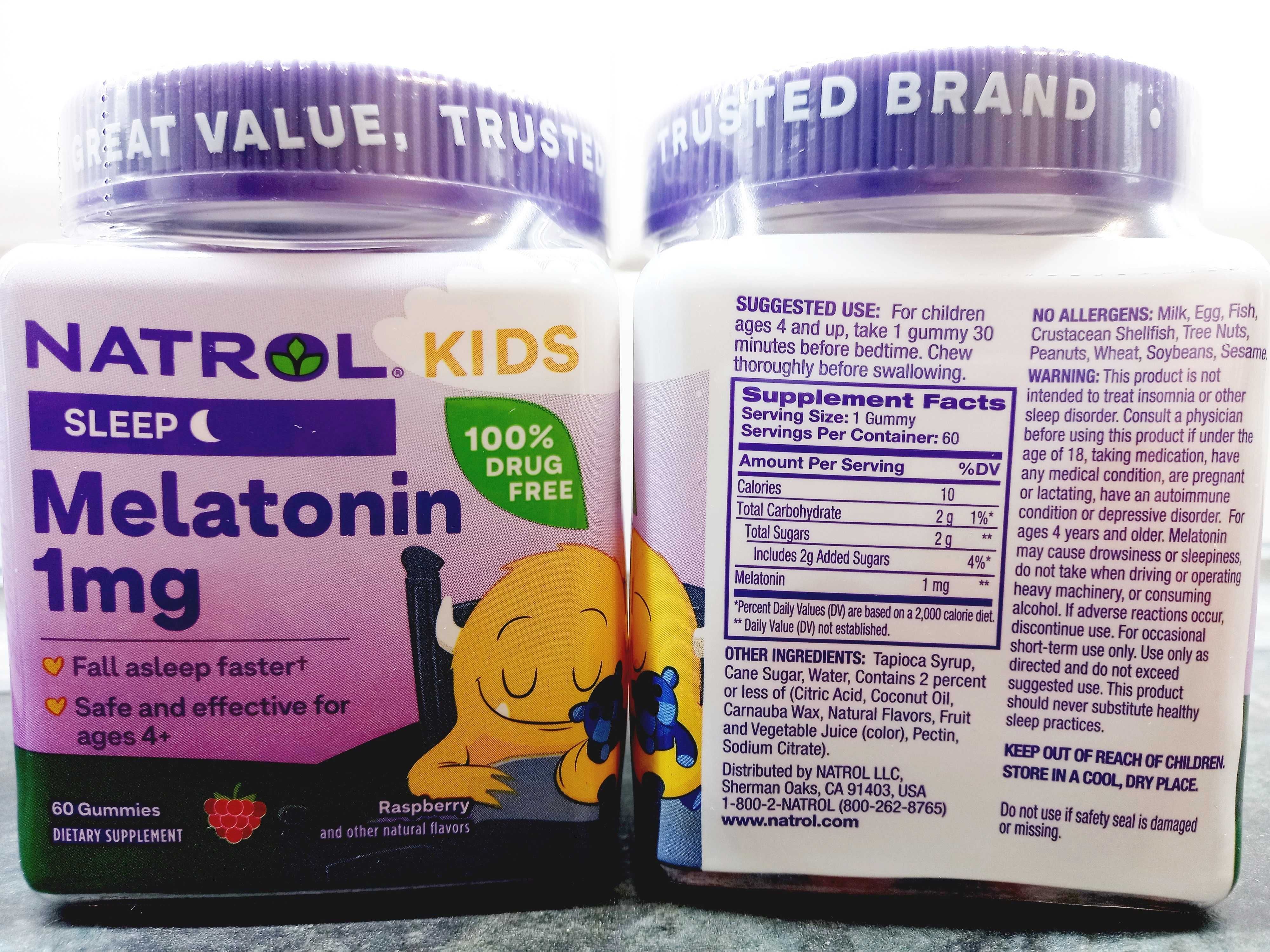 Natrol, Kids Melatonin 1 мг Gummies (60 жев.таб.), мелатонин для детей
