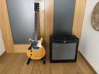 Zestaw gitara leworęczna +  wzmacniacz Fender mustang V II.