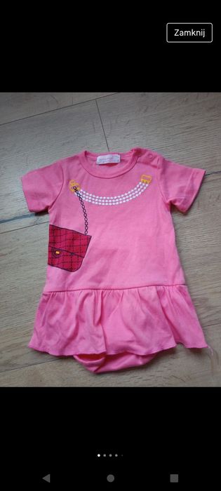 Różowe body Lemanege 6-9 m-cy