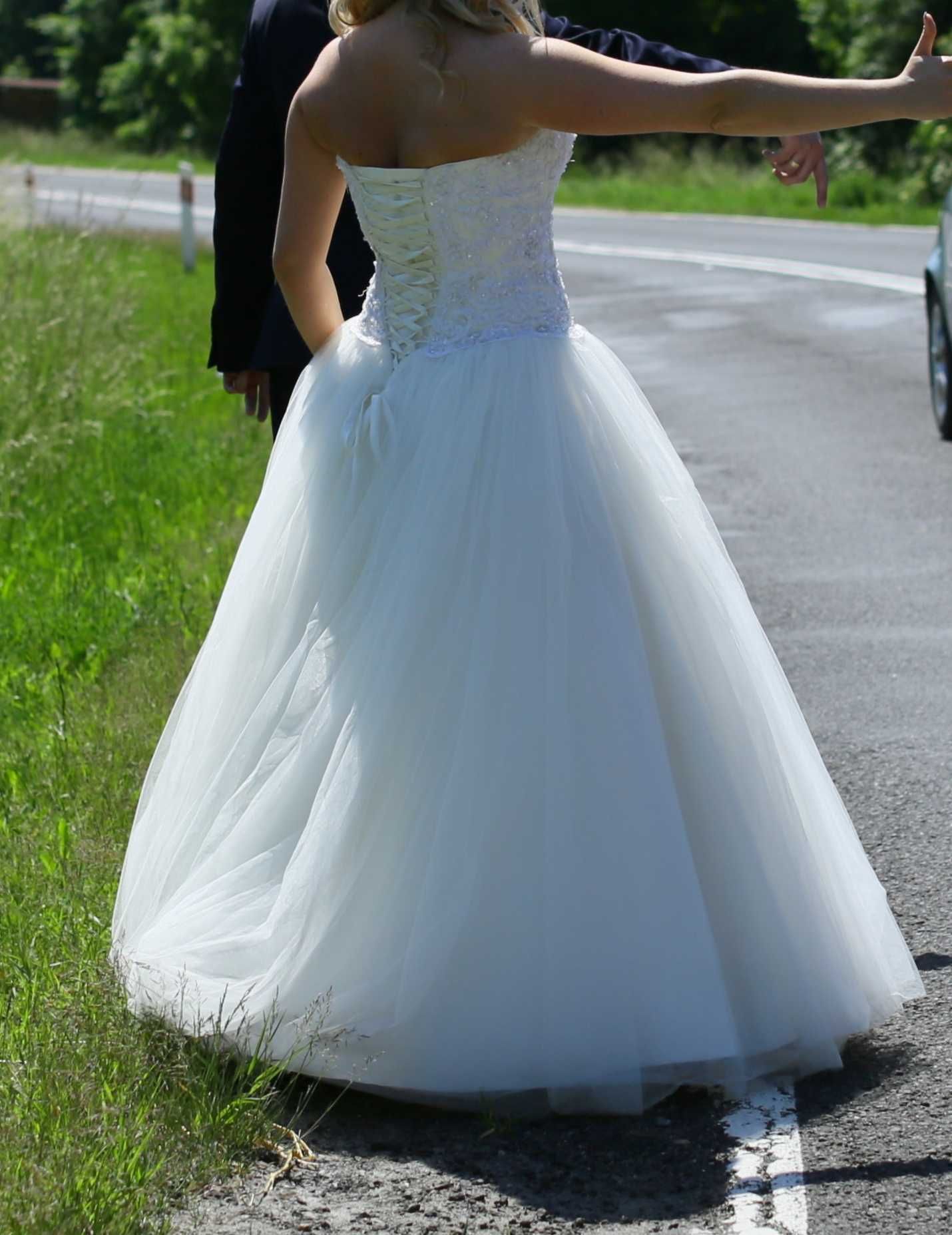 Suknia ślubna, kolor ivory, rozmiar S/M