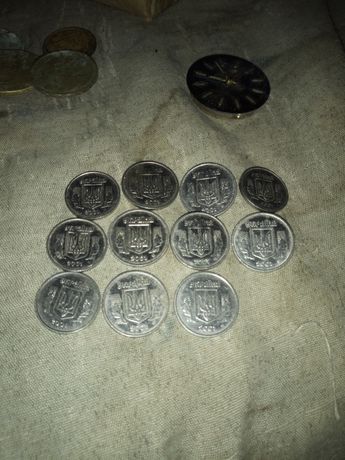 Монета 1 коп и 2 коп 2001 год