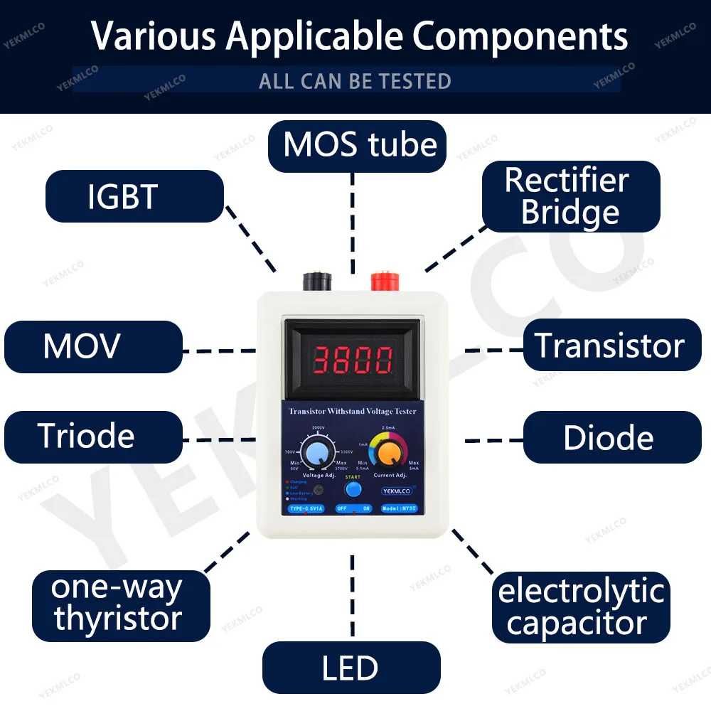 HY38 - IGBT тестер полупроводников (0,01–5 мА/0–3800V)