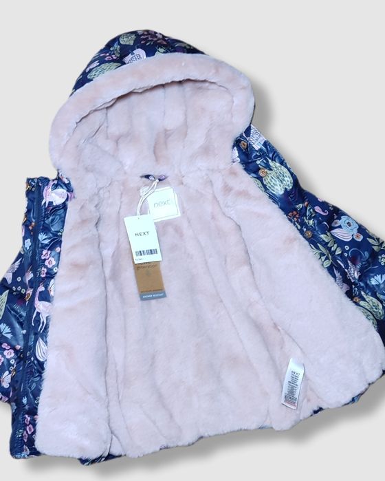 Зимова дитяча куртка Next з хутряною підкладкою на дівчинку