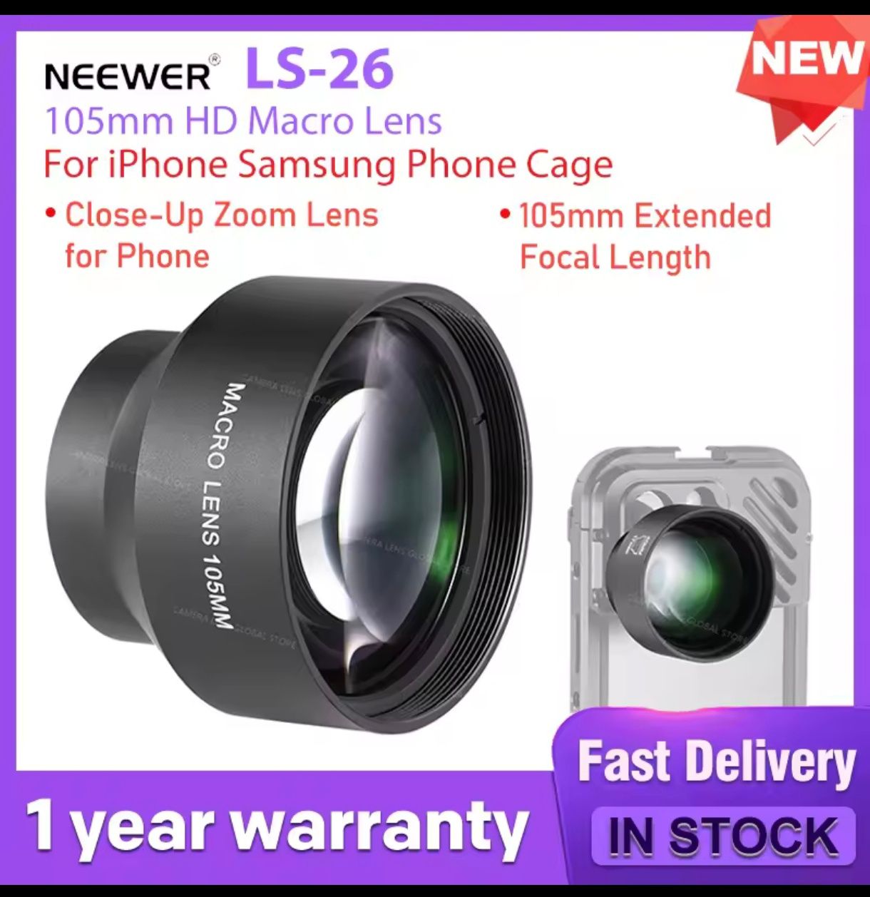 Lente para telefotos Neewer HD 60mm