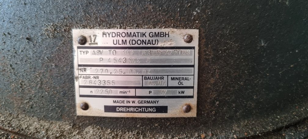 Pompy hydrauliczne hydromatik A8V  TO107