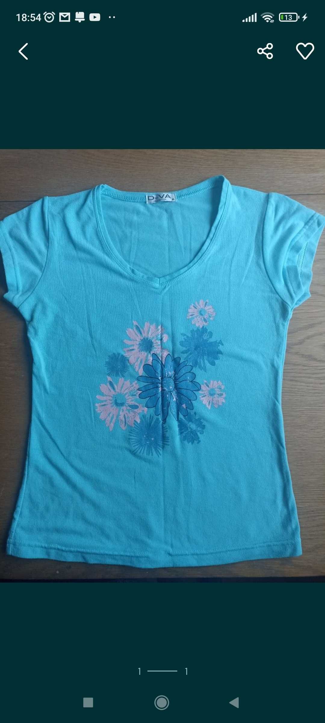 T-shirt damski, niebieski r. L