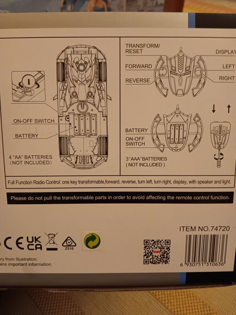 Carro/Robot Transformer NOVO