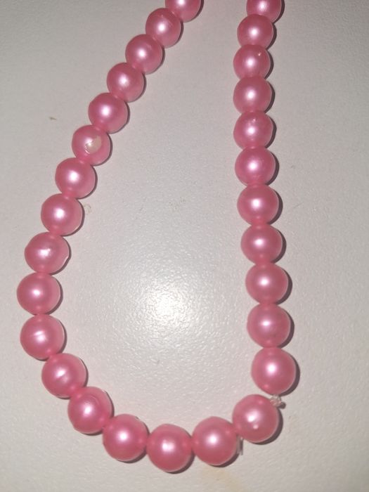 Naszyjnik perly różowe