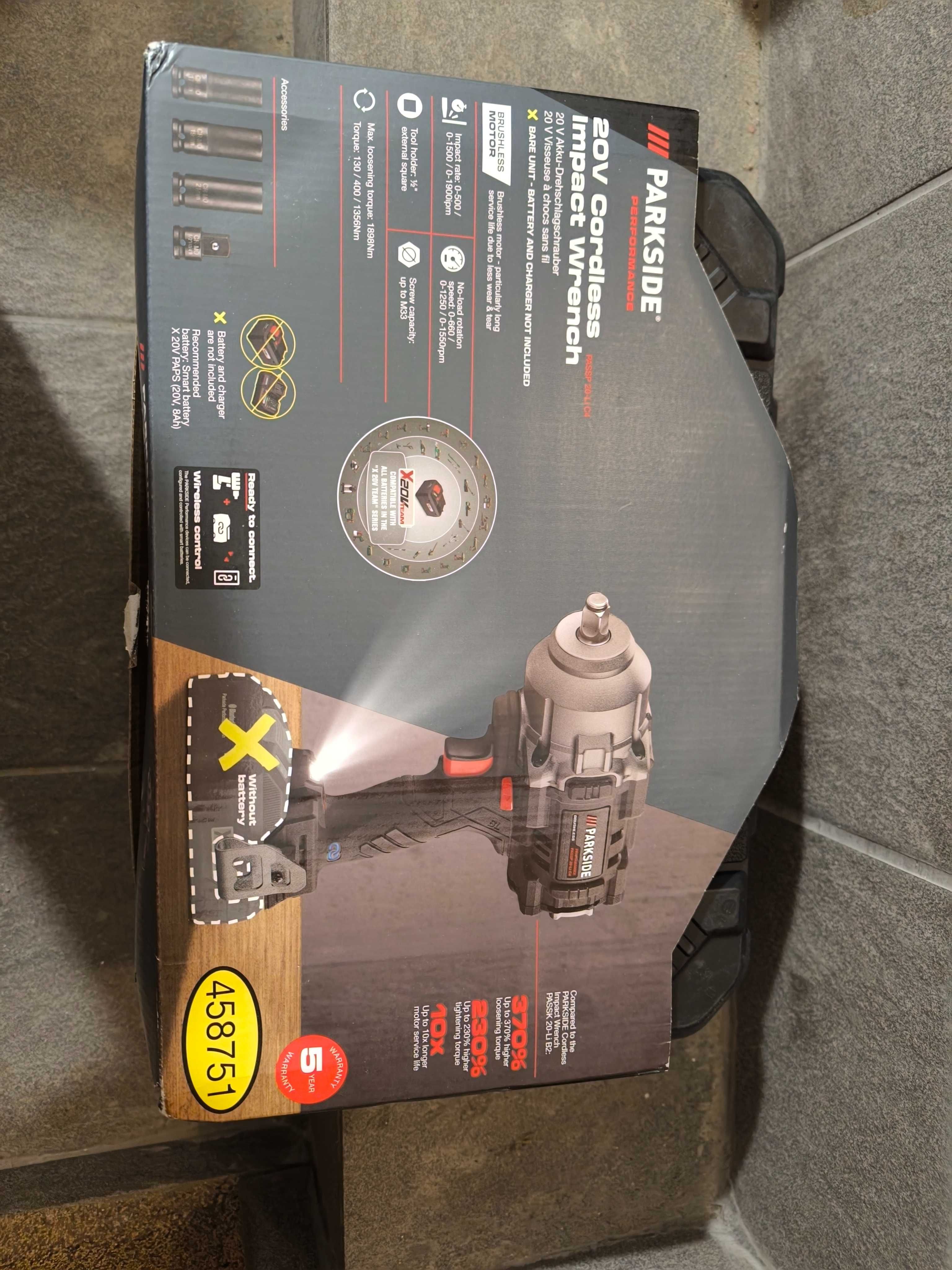 PARKSIDE PERFORMANCE Klucz udarowy 20 V, 1/2", PASSP 20-Li C4 bez aku