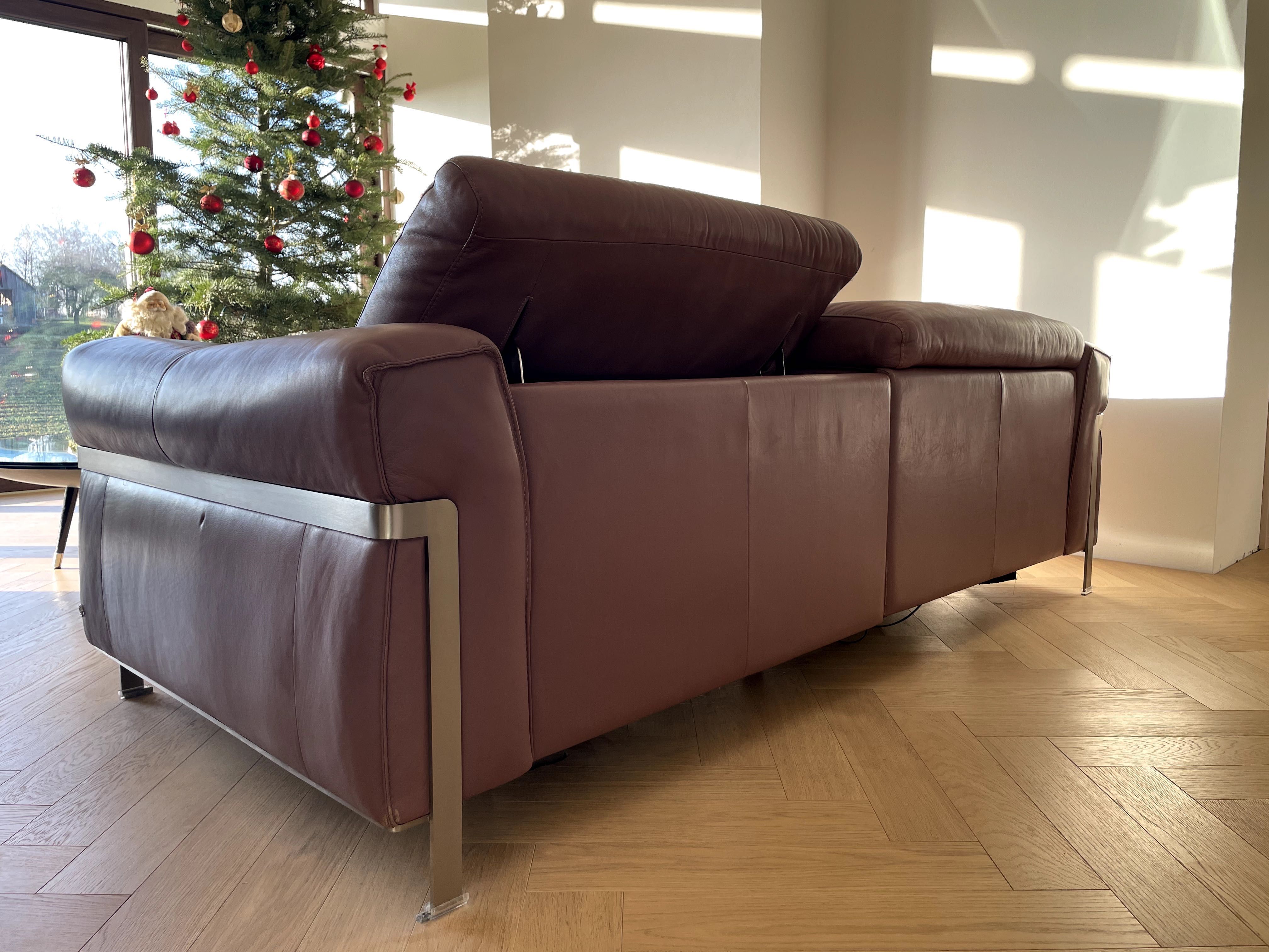 Ekskluzywna skórzana sofa włoska Natuzzi Fidelio okazja